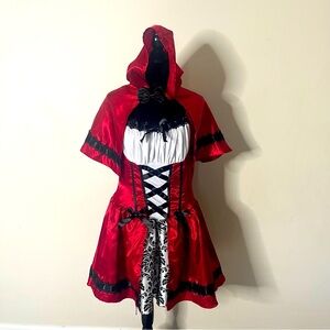 Leg Avenue Sexy Gothic Red Riding Hood Halloween Costume Women's‎ Sz L Cosplay